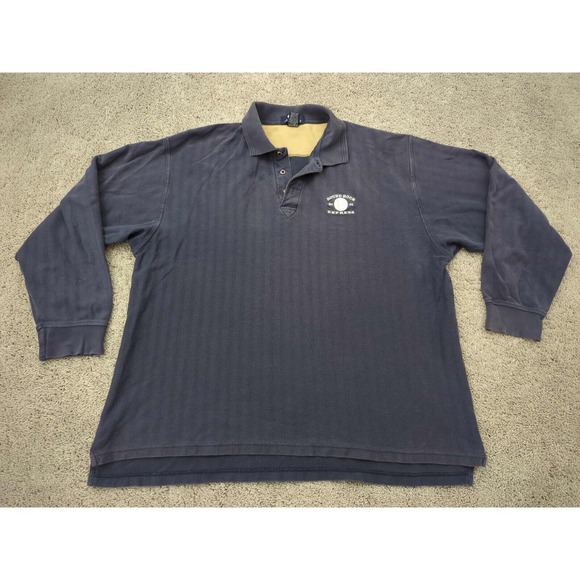 Vintage Round Rock Express 2001 Polo Shirt Mens XL Blue‎ Vantage Long Sleeve - Picture 1 of 8